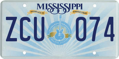 MS license plate ZCU074