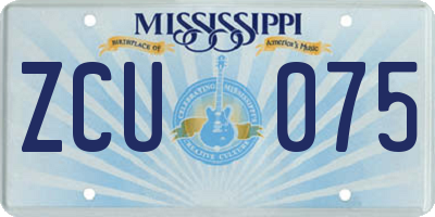 MS license plate ZCU075