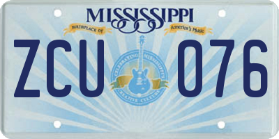 MS license plate ZCU076