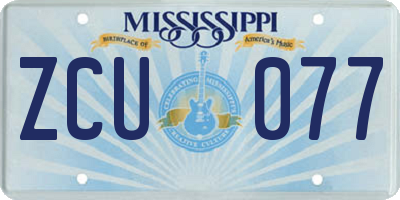 MS license plate ZCU077