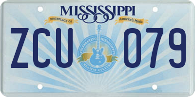 MS license plate ZCU079