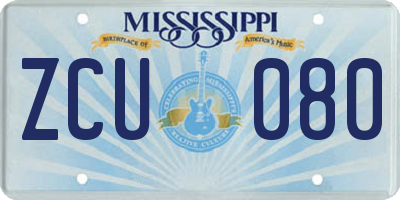 MS license plate ZCU080