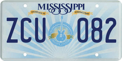 MS license plate ZCU082
