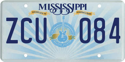 MS license plate ZCU084