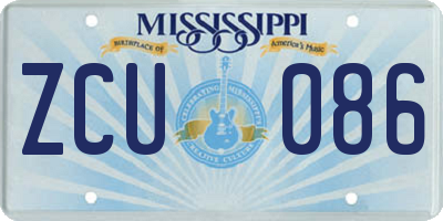 MS license plate ZCU086