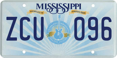 MS license plate ZCU096