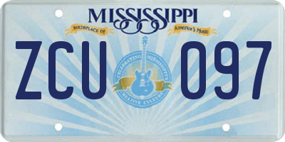 MS license plate ZCU097