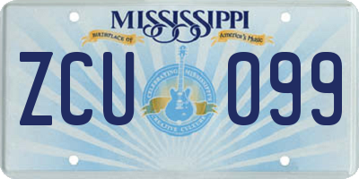 MS license plate ZCU099