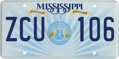 MS license plate ZCU106