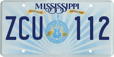 MS license plate ZCU112