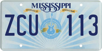 MS license plate ZCU113