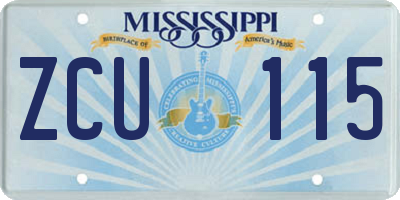 MS license plate ZCU115