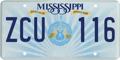 MS license plate ZCU116