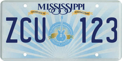MS license plate ZCU123