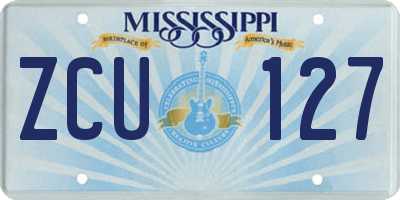 MS license plate ZCU127