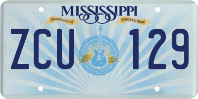 MS license plate ZCU129