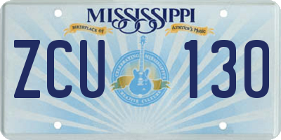 MS license plate ZCU130