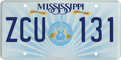MS license plate ZCU131