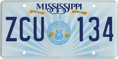 MS license plate ZCU134