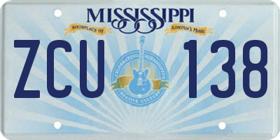 MS license plate ZCU138
