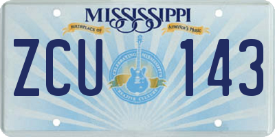 MS license plate ZCU143