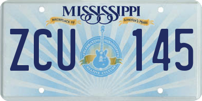 MS license plate ZCU145