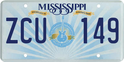 MS license plate ZCU149