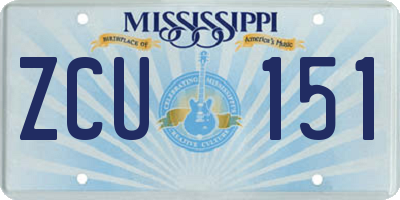 MS license plate ZCU151