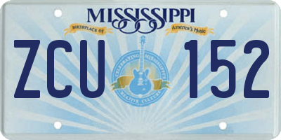 MS license plate ZCU152