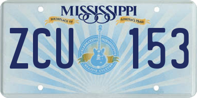 MS license plate ZCU153