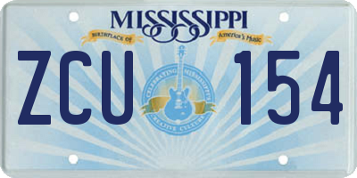 MS license plate ZCU154