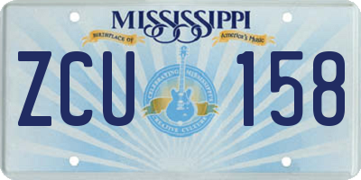 MS license plate ZCU158