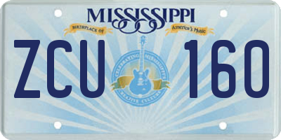 MS license plate ZCU160
