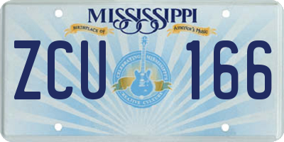 MS license plate ZCU166