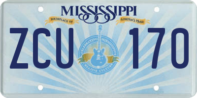MS license plate ZCU170