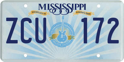 MS license plate ZCU172