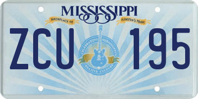 MS license plate ZCU195