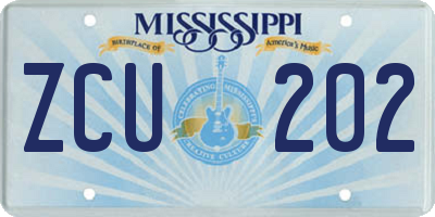 MS license plate ZCU202