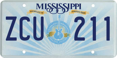MS license plate ZCU211