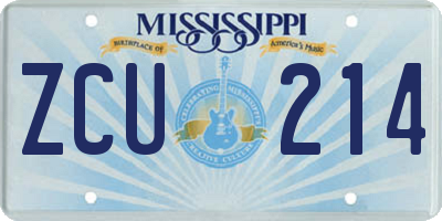 MS license plate ZCU214