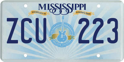 MS license plate ZCU223