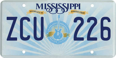MS license plate ZCU226