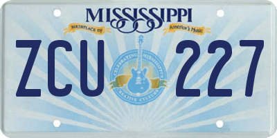 MS license plate ZCU227