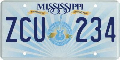 MS license plate ZCU234