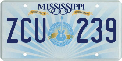 MS license plate ZCU239