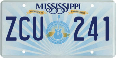 MS license plate ZCU241