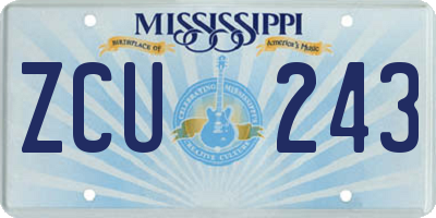 MS license plate ZCU243