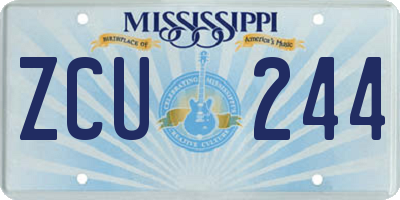 MS license plate ZCU244