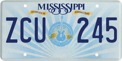 MS license plate ZCU245