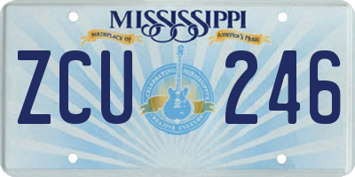 MS license plate ZCU246